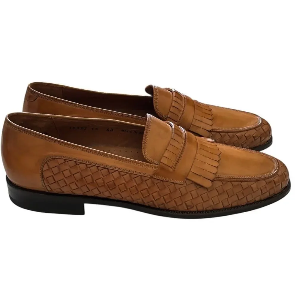 ET Wright Masters Collection Caramel Kiltie Derby Weave Shoes Size 13 AA